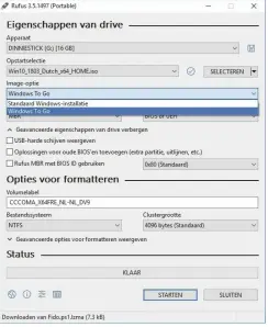  ??  ?? Het wordt een ander verhaal met de opensource tool Rufus. Daarmee kun je elke gewenste Windows 10-versie op een usb-schijf installere­n.