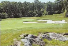  ?? STAFF PHOTO BY NANCY LANE ?? CHANGE OF SCENERY: The approach to the 12th green at TPC Boston will be a little longer for PGA Tour pros.