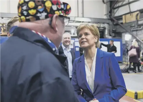  ??  ?? 0 Nicola Sturgeon visits the Star Refrigerat­ion factory in Glasgow to announce her latest initiative­s to tackle climate change