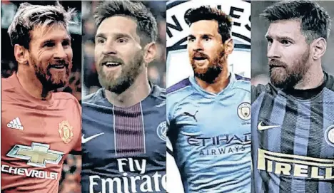  ?? /LA NACIÓN. ?? Manchester United, París Saint-Germain, Manchester City e Inter de Milán son, en primera instancia, los clubes en los que podría firmar Lionel Messi, en caso de llegar a un acuerdo con el FC Barcelona para quedar libre.