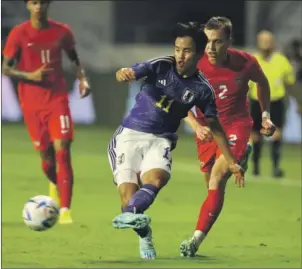  ?? ?? Kubo, durante un partido con la selección japonesa.