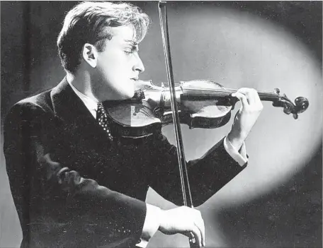  ?? Associated Press ?? VIOLINIST YEHUDI MENUHIN in September 1944. The release of a box set of CDs and DVDs marks the late musician’s centenary.