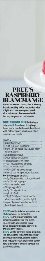  ??  ?? WHAT YOU WILL NEED 1.4ltr ring or jelly mould; 2 medium piping bags; 9mm round nozzle; baking sheet lined with baking paper; small piping bag; medium star nozzle