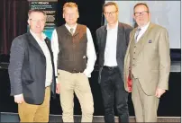  ??  ?? Argyll and Bute MP Brendan O’Hara, broadcaste­r Tom Heap, head of NERC Arctic office Henry Burgess and SAMS director Prof Nicholas Owens; above, 125 scientists attended the conference.