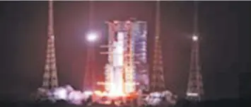  ?? Picture: SUPPLIED ?? Cargo spacecraft Tianzhou-7 atop a Long March rocket blasts off from Wenchang Spacecraft launch site in Hainan Province on January 17, 2024.