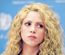  ??  ?? Shakira en una imagen de septiembre de 2015 en la sede de la ONU en Nueva York ■ Foto Afp