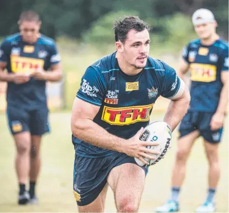  ?? Picture: GOLD COAST TITANS ?? Morgan Boyle, at Titans training, is working his way into form after pre-season injury.