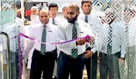  ??  ?? Katugastot­a branch was declared open by CEO Mohamed Azmeer alongside Senior VP Corporate and SME Banking M.M.S. Quvylidh, CFO Ali Wahid, VP Operations Imtiaz Iqbal, CIO Rajitha Dissanayak­a and Branch Manager Fawaz Ansar