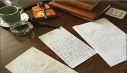  ?? THOMAS FROESE ?? From the desk of C.S. Lewis’s long-ago home in Oxford, these handwritte­n letters are among the estimated 3,274 letters that he wrote, many of them to fans of his writing.