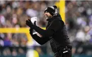  ?? MATT SLOCUM / ASSOCIATED PRESS ?? Philadelph­ia head coach Nick Sirianni came to the Eagles amid little fanfare after running the offense for three years in Indianapol­is, but he has the Eagles back in the Super Bowl in just his second season.