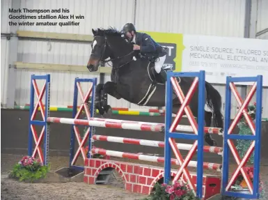  ??  ?? Mark Thompson and his Goodtimes stallion Alex H win the winter amateur qualifier