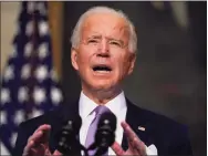  ?? Evan Vucci / Associated Press ?? President Joe Biden delivers remarks on COVID-19 Tuesday in the State Dining Room of the White House, in Washington, D.C.