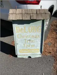  ?? COURTESY OF STEVEN CUSTER ?? A sign at the DeLong Christmas Tree Farm auction in Brecknock Township on Dec. 28, 2020. Thomas DeLong is owner R.T. Custer’s grandfathe­r.