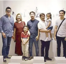  ??  ?? (From left) Julius Babao, Marissa and Elijah Reyes, Marc Aran Reyes, Arman and Andie Reyes with Marion Reyes.