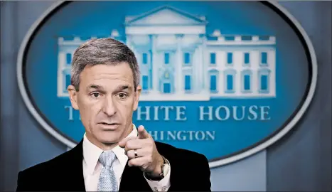  ?? WIN MCNAMEE/GETTY ?? Acting director Ken Cuccinelli said the rule change will ensure those who come to the country don’t become a burden.