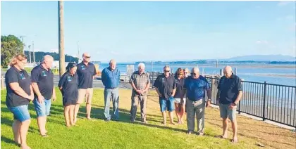  ?? Photo / Supplied ?? The first sod is turned at Bowentown Fishing Club for their new deck area.
