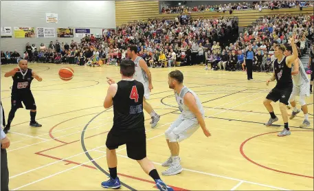  ??  ?? A capacity crowd watching Scotts Lakers St. Pauls against Neptune in their National League Division One clash in Killarney Sports Centre on Saturday night. Photo by Eamonn Keogh