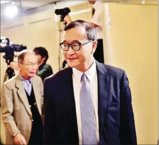  ?? AFP ?? Former Cambodia National Rescue Party President Sam Rainsy has called for Cambodians to boycott the upcoming national elections on July 29.