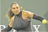  ?? CRYSTAL CHATHAM/THE ASSOCIATED PRESS ?? Serena Williams began her latest comeback with a 7-5, 6-3 victory over Zarina Diyas of Kazakhstan at the BNP Paribas Open on Thursday night in Indian Wells, Calif.