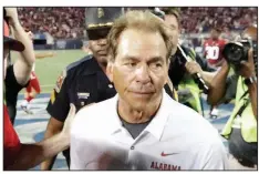  ?? AP/JOHN RAOUX ?? Alabama Coach Nick Saban reportedly apologized to ABC reporter Maria Taylor for his terse response to her quarterbac­k-performanc­e question during a postgame interview Saturday night.