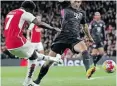  ?? | EPA ?? BUKAYO Saka fired in the opening goal for Arsenal against Bayern Munich in Tuesday’s first leg of their Champions League quarterfin­al in London.