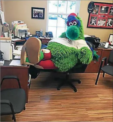  ?? SUBMITTED PHOTO ?? The Phillie Phanatic made The Goddard School feel like a community, according to Owner Salvatore Boccella III.