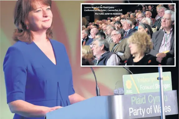  ?? PICTURE: ARWYN ROBERTS ?? Leanne Wood at the Plaid Cymru Conference at the Galeri, Caernarfon, left