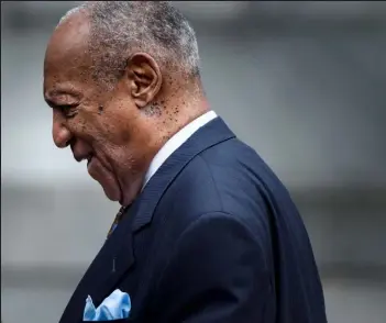  ?? Brendan Smialowski / Getty Images ?? Comedian Bill Cosby leaves after the first day of a sentencing hearing at the Montgomery County Courthouse in Norristown, Pennsylvan­ia on Sept. 24, 2018.