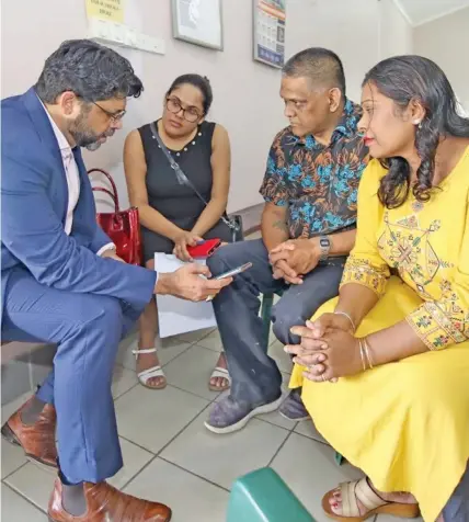  ?? Photo: DEPTFO News ?? Attorney-General and Minister for Economy Aiyaz Sayed-Khaiyum (left), during the budget consultati­ons in Sigatoka.