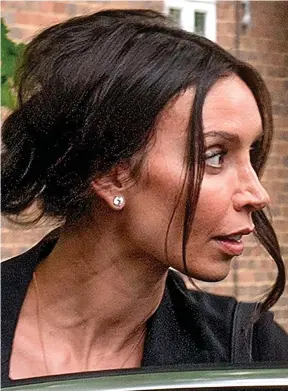  ??  ?? Strain: Christine Lampard leaves after giving evidence
