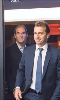  ?? MARIE-FRANCE COALLIER LE DEVOIR ?? Les dirigeants d’Airbus Philippe Balducchi (à gauche) et Guillaume Faury étaient de passage à Montréal mercredi.