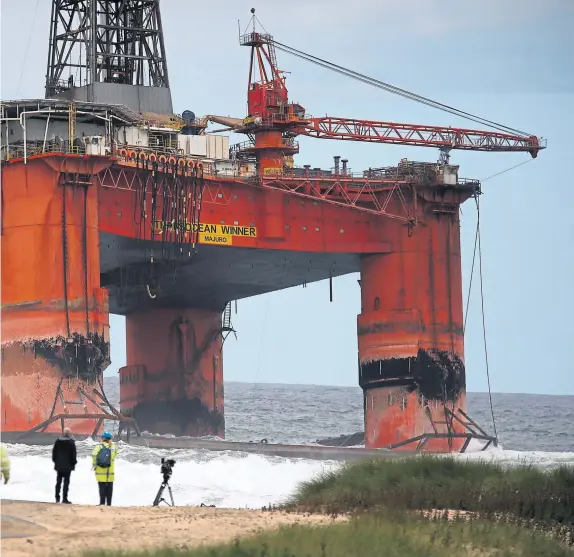  ??  ?? The Transocean Winner rig Photograph: Andrew Milligan/PA