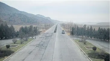  ?? AFP ?? A stretch of the Pyongyang to Kaesong highway where yesterday’s accident caused ‘heavy casualties’.