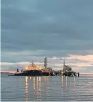  ?? Pictures: Dougie Nicolson. ?? Top: JS Ineos Insight making its way up the River Forth yesterday. Above: Hound Point on the River Forth.