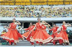  ?? Picture: Rajesh Jantilal ?? It was not only green, black and gold yesterday when the ANC celebrated its 107th anniversar­y. A troupe of Indian dancers added its own different colours to party hues at the event.