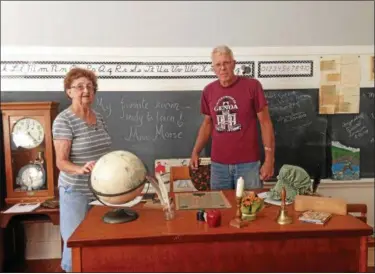  ?? JORDANA JOY — THE MORNING JOURNAL ?? Marilyn Brill, 80, and Bob Leimbach, 69, both of Vermilion, are two of a handful of volunteers dedicated to renovating the Brownhelm School at 1940 North Ridge Road in Vermilion.
