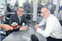  ?? Photo: FAIRFAX NZ ?? Support: Prime Minister John Key and then ACT Epsom candidate John Banks drink the cup of tea that launched the saga.