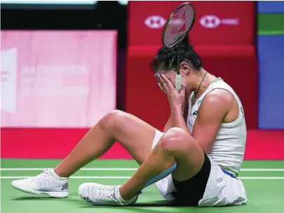  ?? EFE ?? Carolina Marín se emocionó tras vencer en la final a Tai Tzu Ying