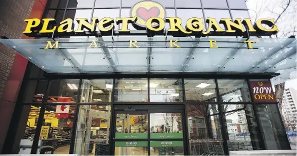  ?? CODIE MCLACHLAN ?? Planet Organic Market has announced it will open two new retail outlets in the Edmonton area by the end of June.