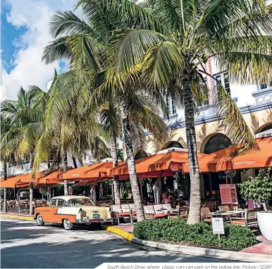  ??  ?? South Beach Drive, where classic cars can park on the yellow line. Picture / 123RF