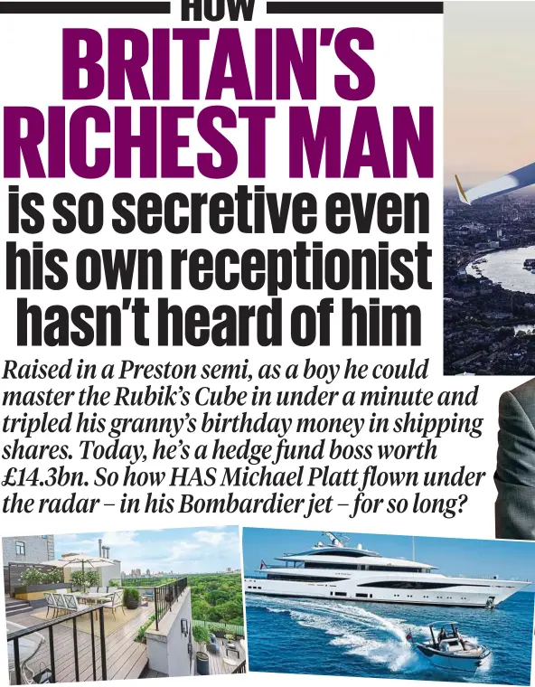  ?? ?? Best view in the Big Apple: Michael Platt’s New York apartment and, right, his superyacht which he put up for sale for £120 million