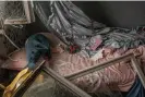  ?? Alessio Mamo/The Guardian ?? The bed of Sofia, daughter of Kyiv residents Oleg and Natalia. The girl was saved because the family went to the bunker as soon as the air raid alarm sounded. Photograph: