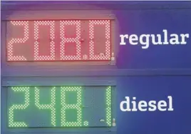  ?? ERIC WYNNE ■THE CHRONICLE HERALD ?? The price for a litre of self serve gasoline hit a new record with a 9.5 cent increase overnight.