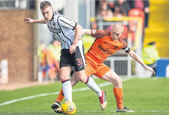  ??  ?? Dundee United midfielder Willo Flood is one of the three players walking a suspension tightrope as the Tangerines get ready for the play-offs.