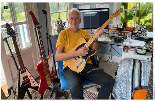  ??  ?? 5. In great company: “I used four main guitars on the album – my red 1965 Firebird, a ’51 Telecaster; a sort of 90s Strat, and an Epiphone Flying V”