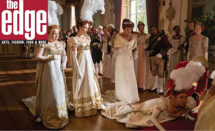  ?? NetFlIX ?? OLD-WORLD INTRIGUE: Nicola Coughlan, left, Harriet Cains, Bessie Carter and Polly Walker appear in a scene from ‘Bridgerton,’ a new Netflix series that has reminders of the popular ‘Downton Abbey’ TV series.