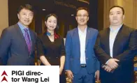  ??  ?? PIGI director Wang Lei with Bear Electric Appliance’s Rose Rao, Lam Lim and Kim Lam Wong