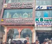  ?? SOURCED ?? Shops in Rajouri Garden were targeted for misuse and massive encroachme­nt of up to 50 feet on public land.