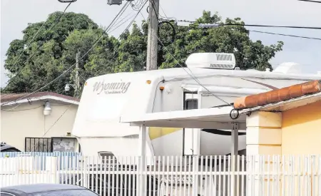  ?? PEDRO PORTAL pportal@miamiheral­d.com ?? The city approved a restrictiv­e ordinance to prevent the use of RVs, like the one seen at left in East Hialeah, being rented as alternativ­e housing on Sept. 26, 2023. City officials are investigat­ing whether newly arrived Cubans are the cause of a housing crunch that has driven property owners to park campers outside their homes to rent as housing.