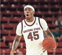  ?? MICHAEL CHOW/THE REPUBLIC ?? Arizona State forward Zylan Cheatham sets the offense against Arizona Christian in the first half last Tuesday.